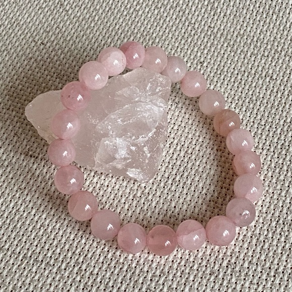 Rose Quartz Crystal Heart & Bracelet Bundle - Picture 6 of 7